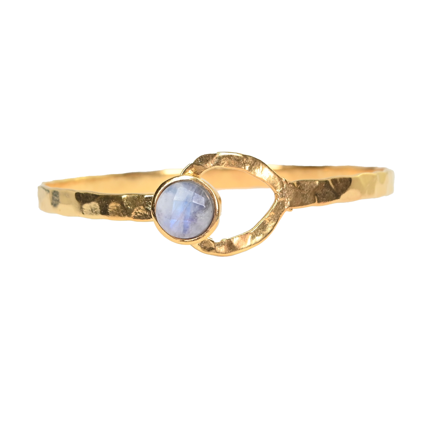 Euro Gold cuff bangle with gems- A21a
