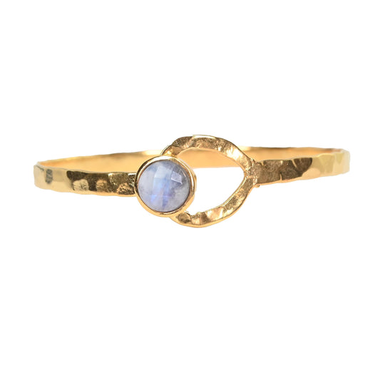 Euro Gold cuff bangle with gems- A21a