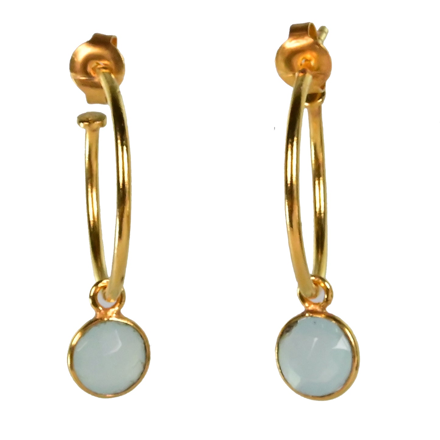 NEW! Euro Gold Gem Hoop Earrings A9a multi gems available