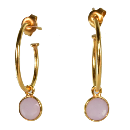 NEW! Euro Gold Gem Hoop Earrings A9a multi gems available