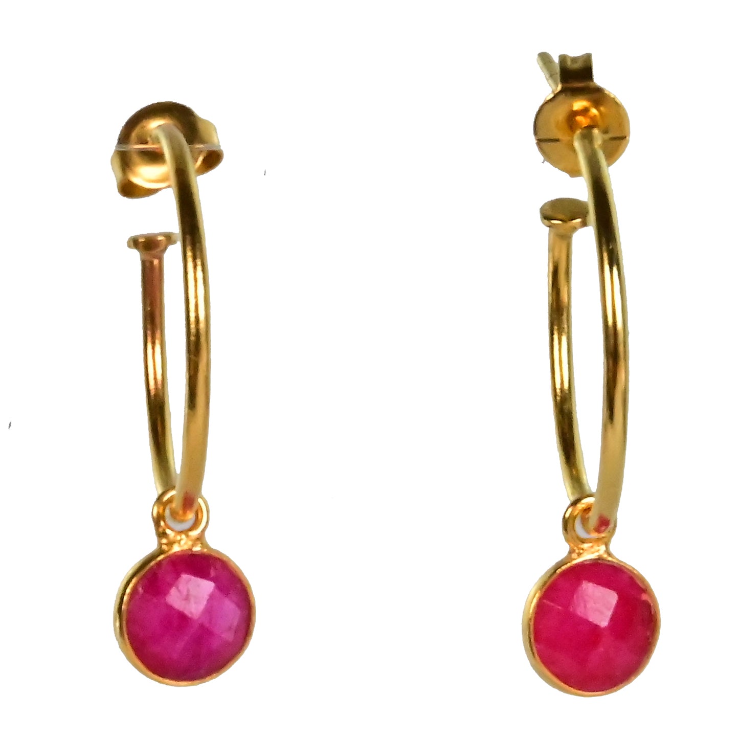 NEW! Euro Gold Gem Hoop Earrings A9a multi gems available