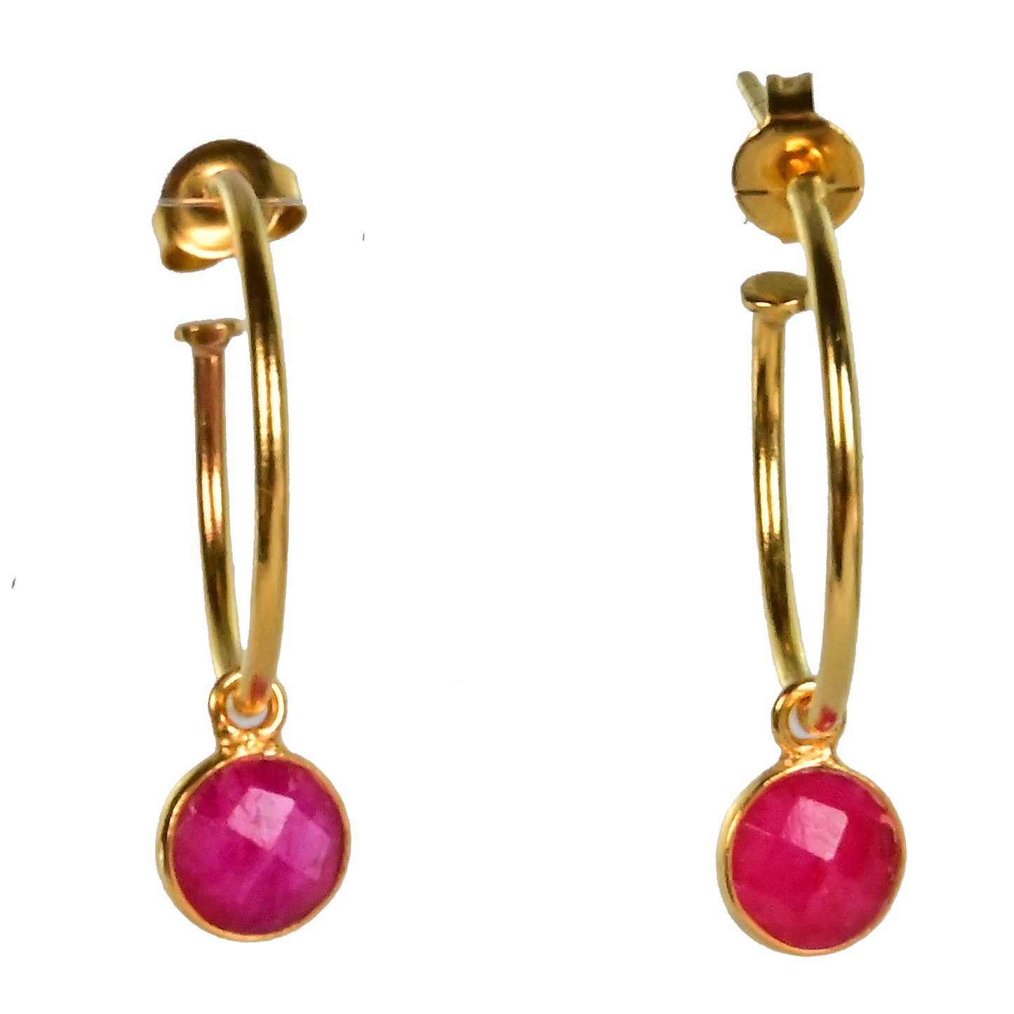 NEW! Euro Gold Gem Hoop Earrings A9a multi gems available