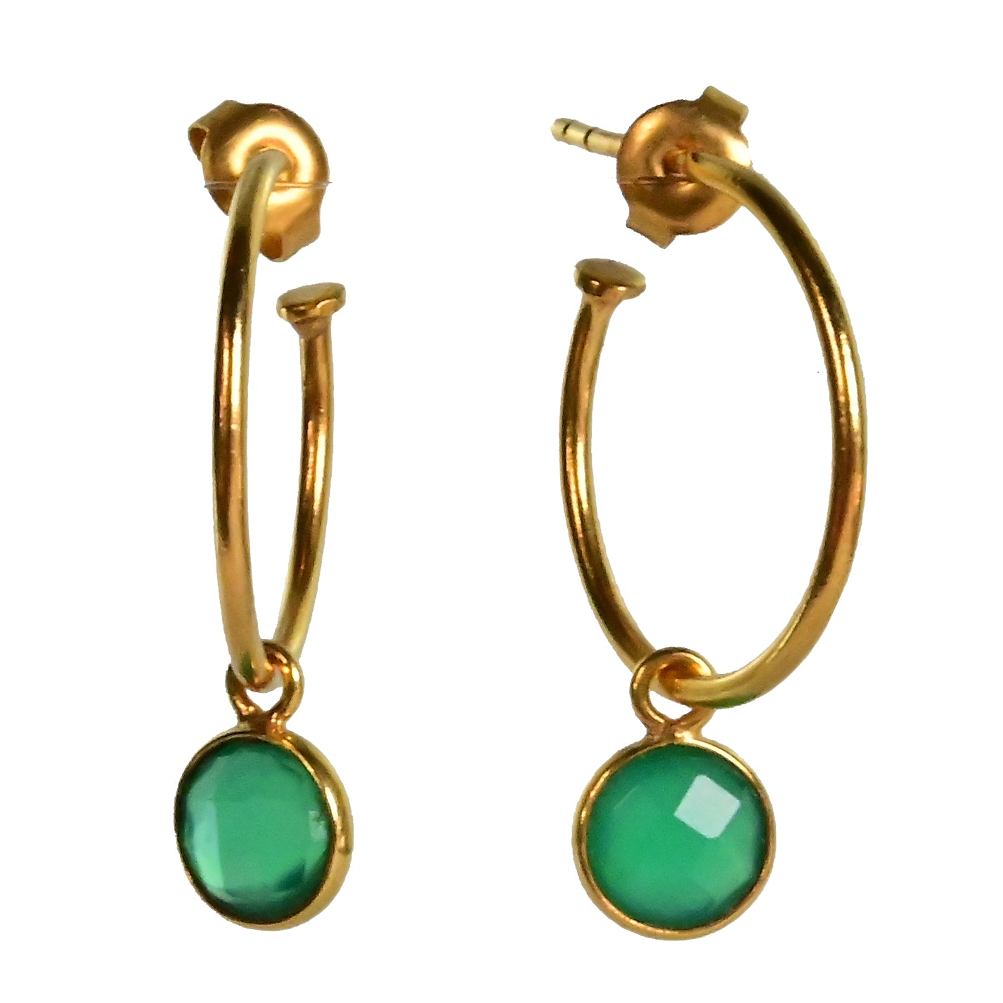 NEW! Euro Gold Gem Hoop Earrings A9a multi gems available