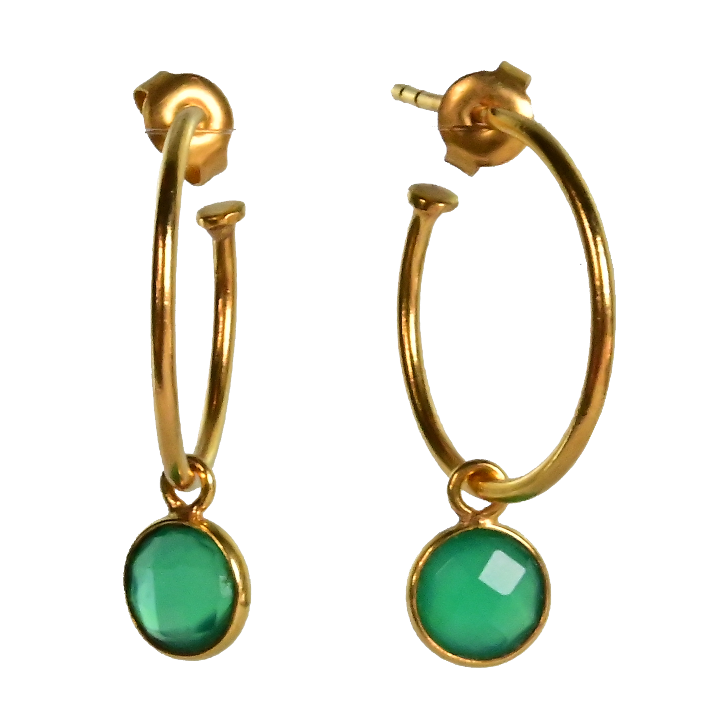 NEW! Euro Gold Gem Hoop Earrings A9a multi gems available