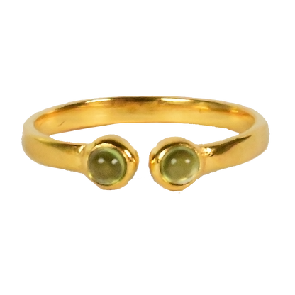Euro Gold Cuff Ring Open size with gems A33