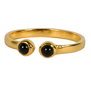 Euro Gold Cuff Ring Open size with gems A33
