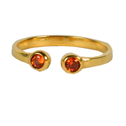 Euro Gold Cuff Ring Open size with gems A33