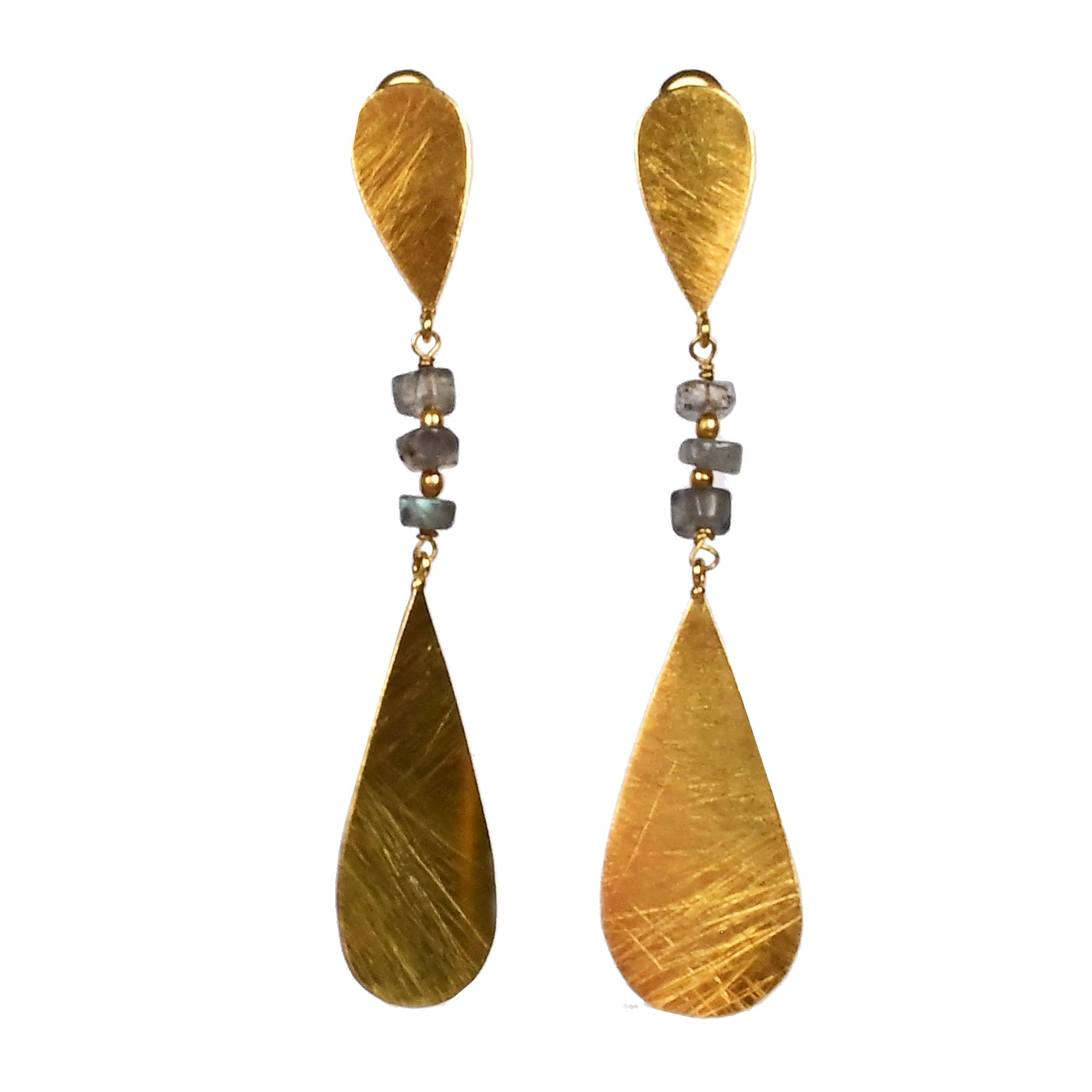 Euro Gold Gemstone Earrings A198