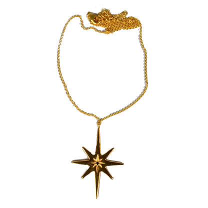 Euro gold and gemstone star necklace  A37