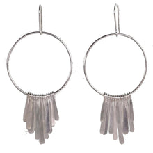 Silver Wash Tassel Hoop Earrings C15