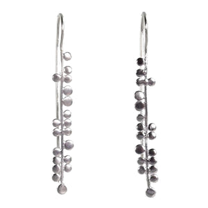 Silver Wash Fern Stem Earrings C66