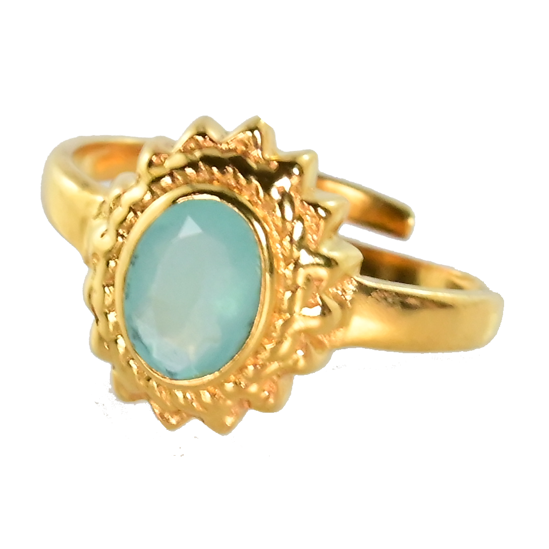 Euro Gold Gemstone Ring  A49