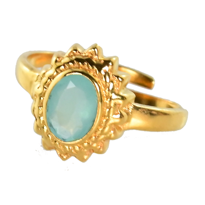 Euro Gold Gemstone Ring  A49