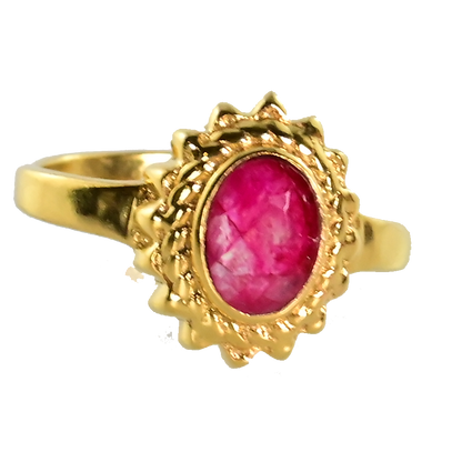 Euro Gold Gemstone Ring  A49