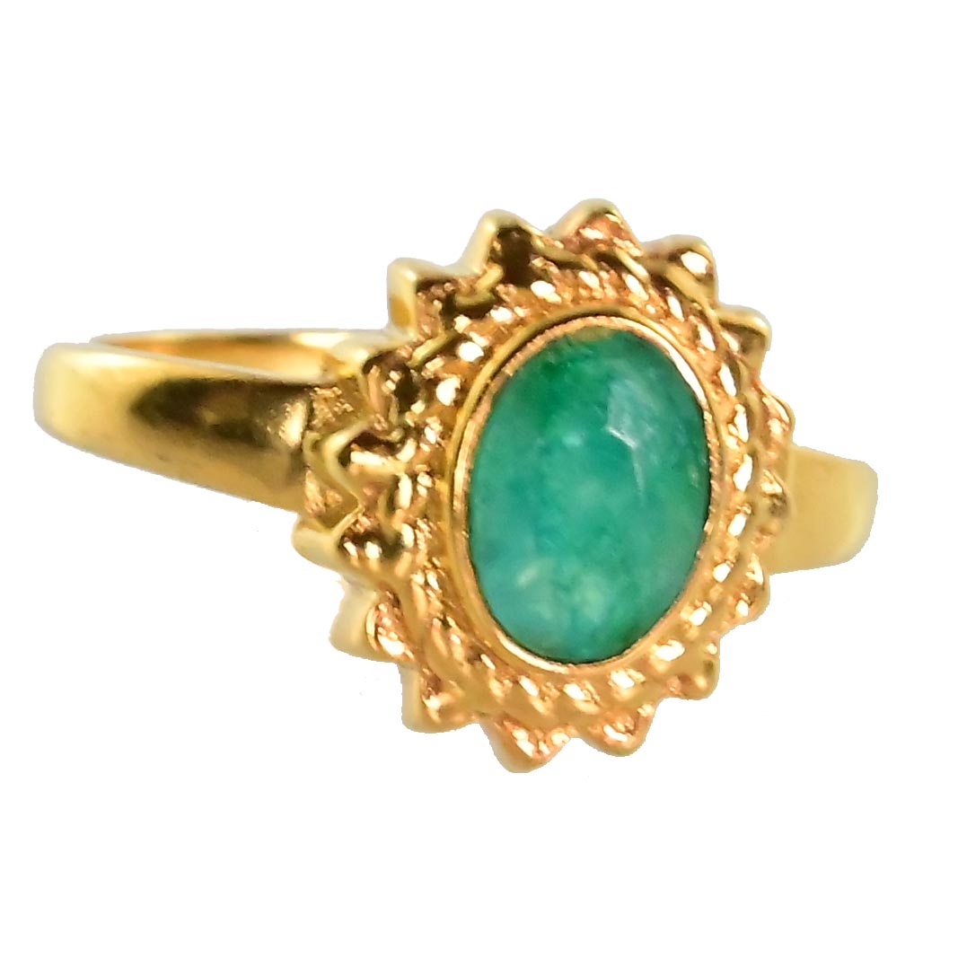 Euro Gold Gemstone Ring  A49