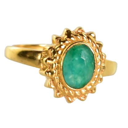 Euro Gold Gemstone Ring  A49