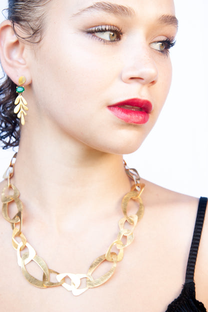 Euro gold magnificent linked necklace  A90