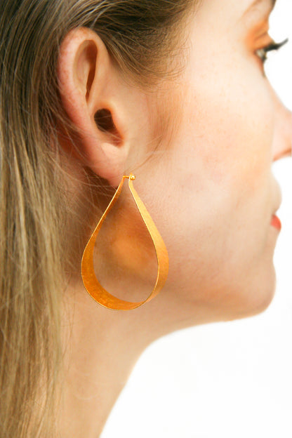 Euro Gold Wide Hoop Earrings B17