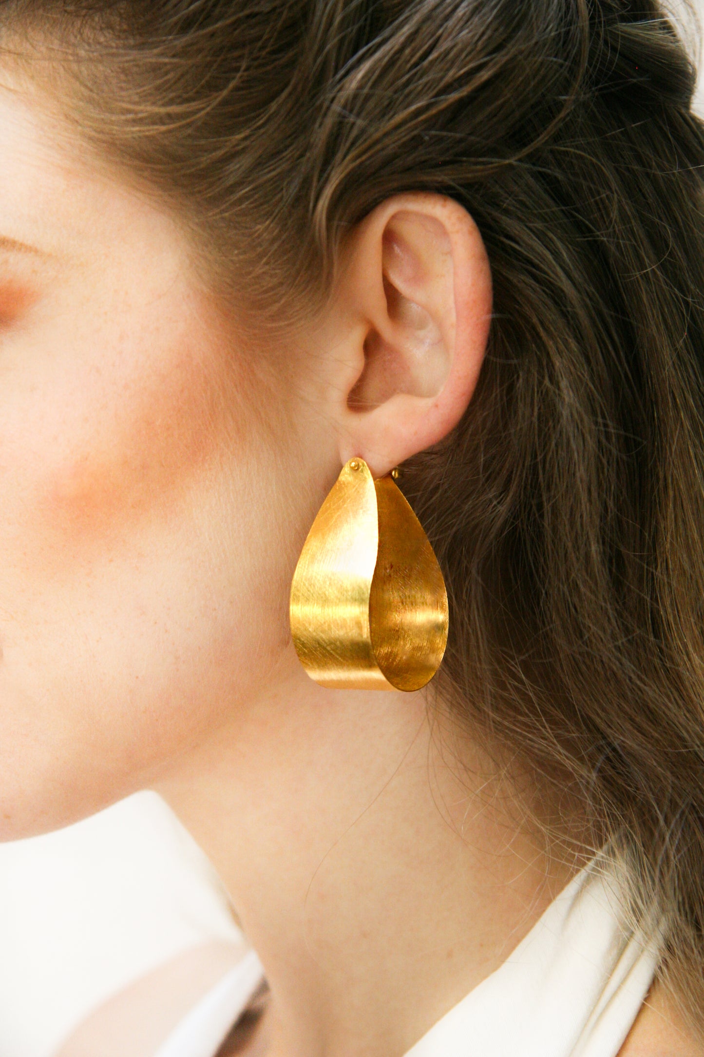 Euro Gold Wide Hoop Earrings B17