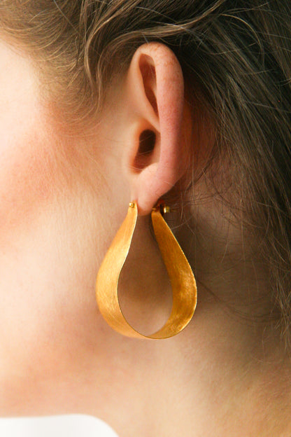 Euro Gold Wide Hoop Earrings B17