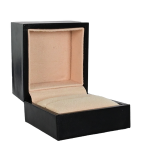 Luxury pu leather and suede ring box.   H5 x W6 x D6cm