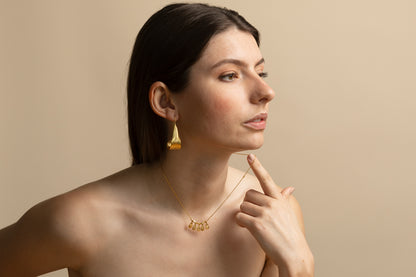 Euro Gold Petite Tassle Drop Necklace A316A