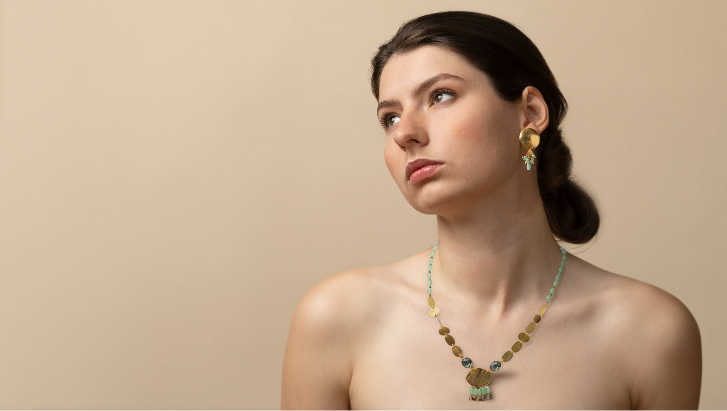 Euro Silver Gemstone Necklace AC326