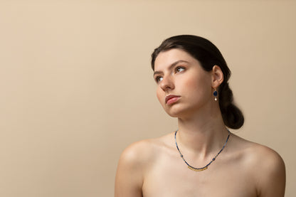 Euro Gold Classic Gemstone Earrings- A332