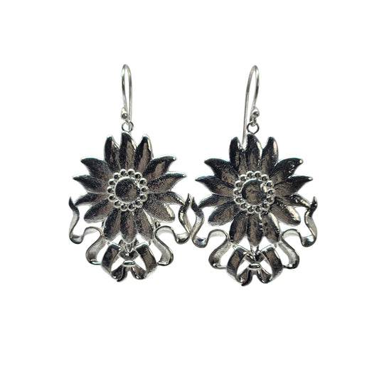 Rococo Sunflowers RB17E - Solid Sterling Silver earrings