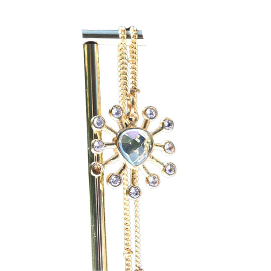 Euro Gold Gem Daisy Necklace A315