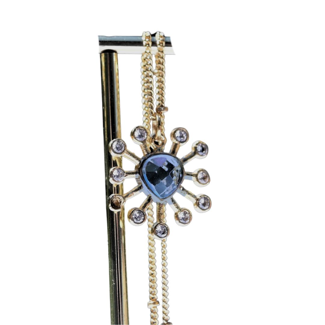 Euro Gold Gem Daisy Necklace A315
