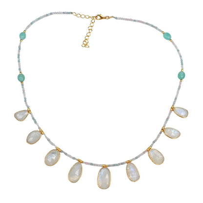 Euro Gold Gemstone Necklace 50 cm  A229
