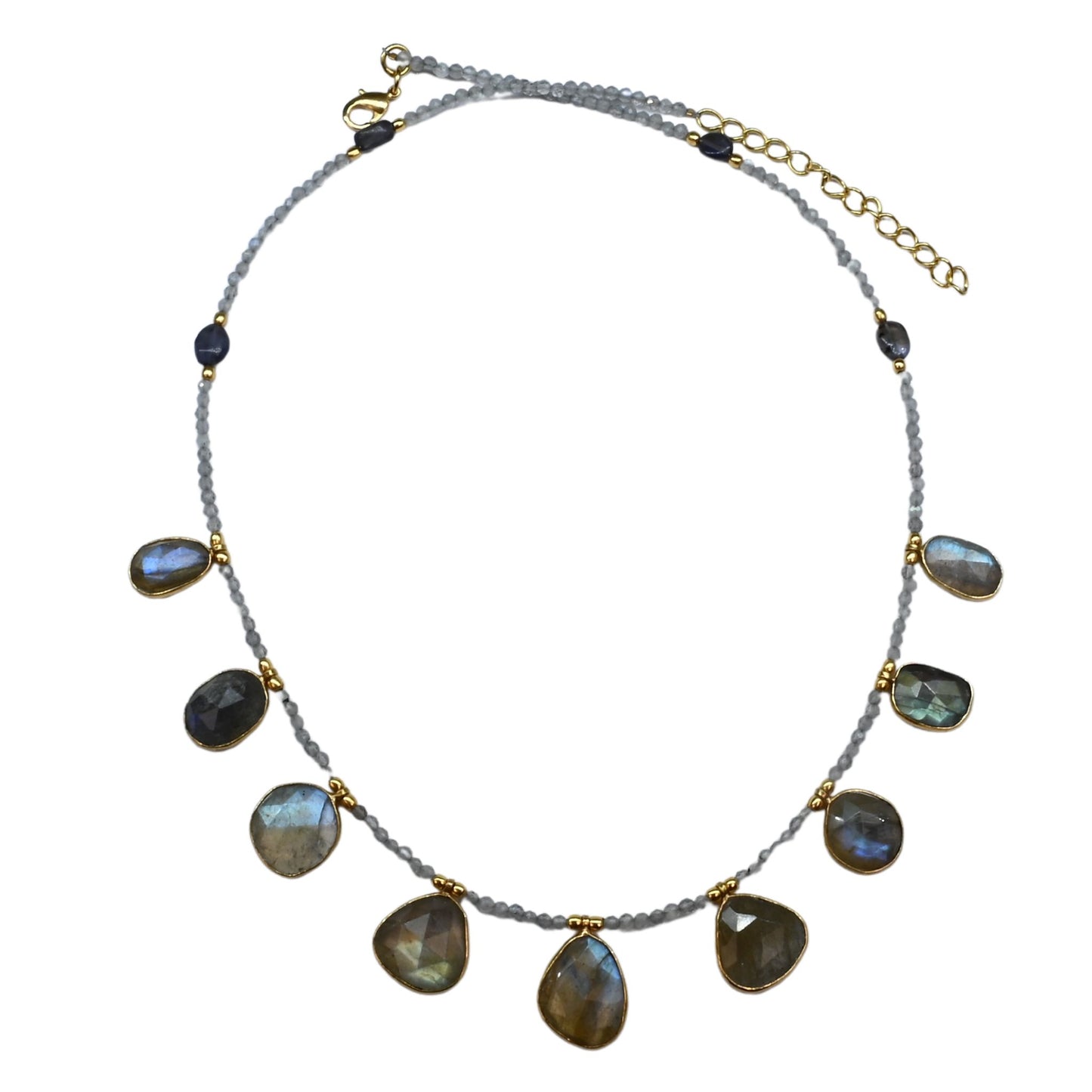 Euro Gold Gemstone Necklace 50 cm  A229