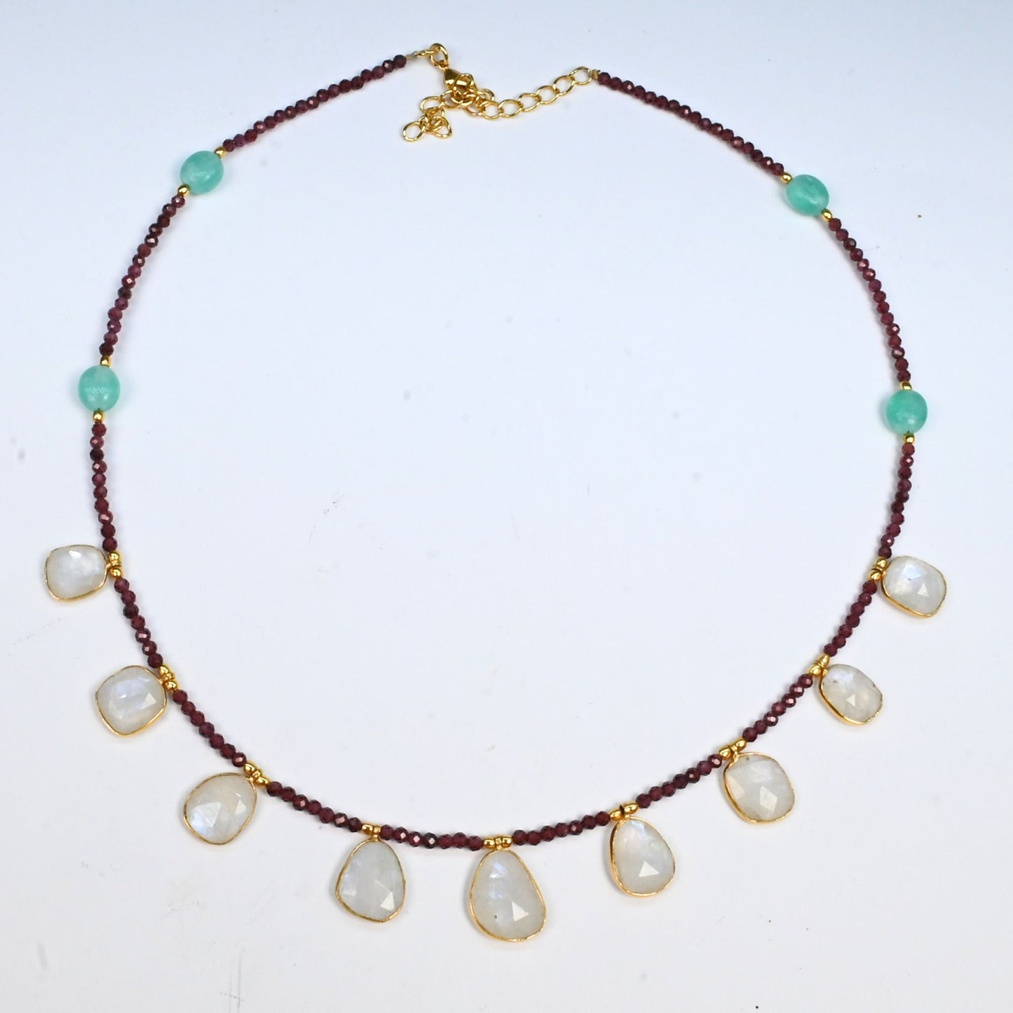 Euro Gold Gemstone Necklace 50 cm  A229