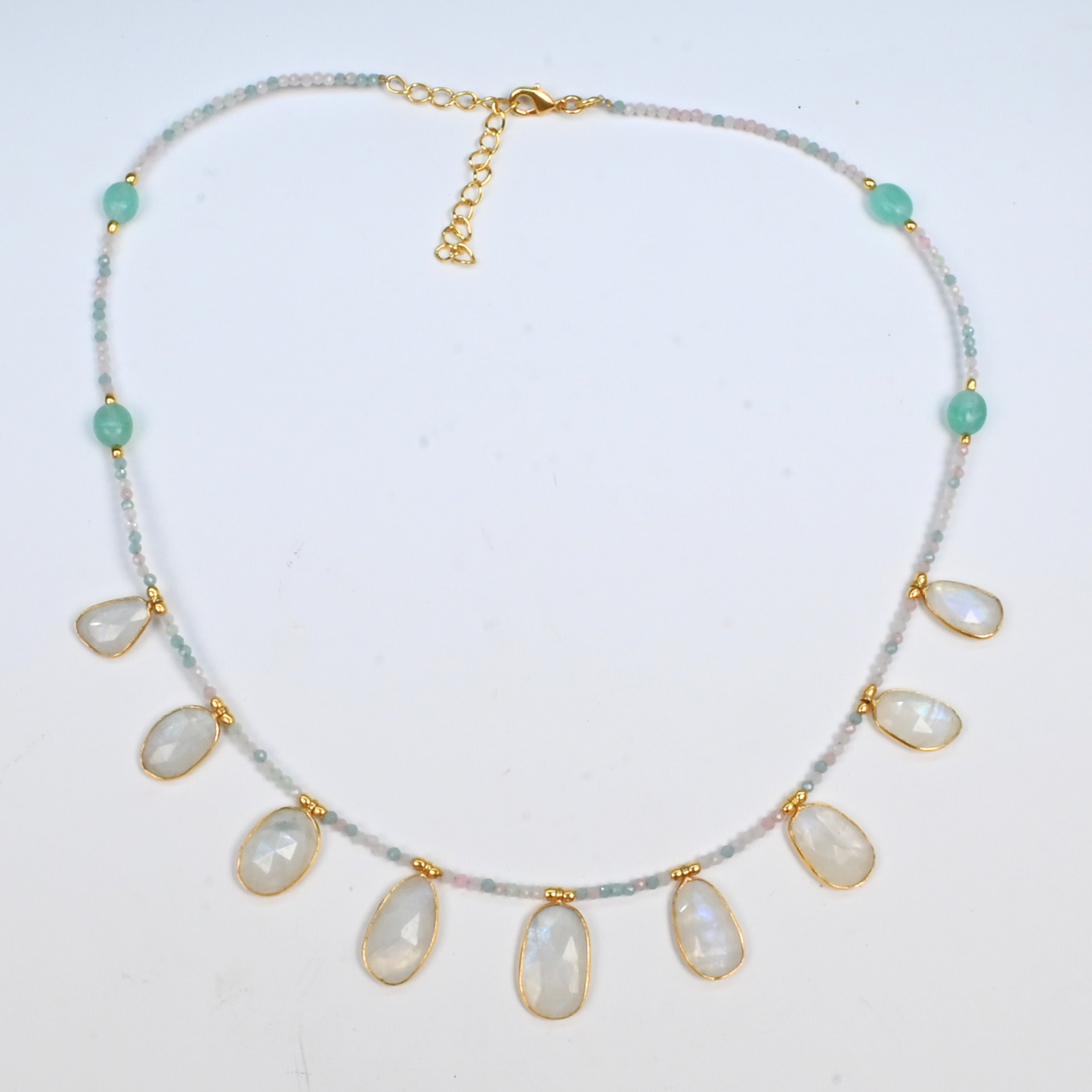 Euro Gold Gemstone Necklace 50 cm  A229