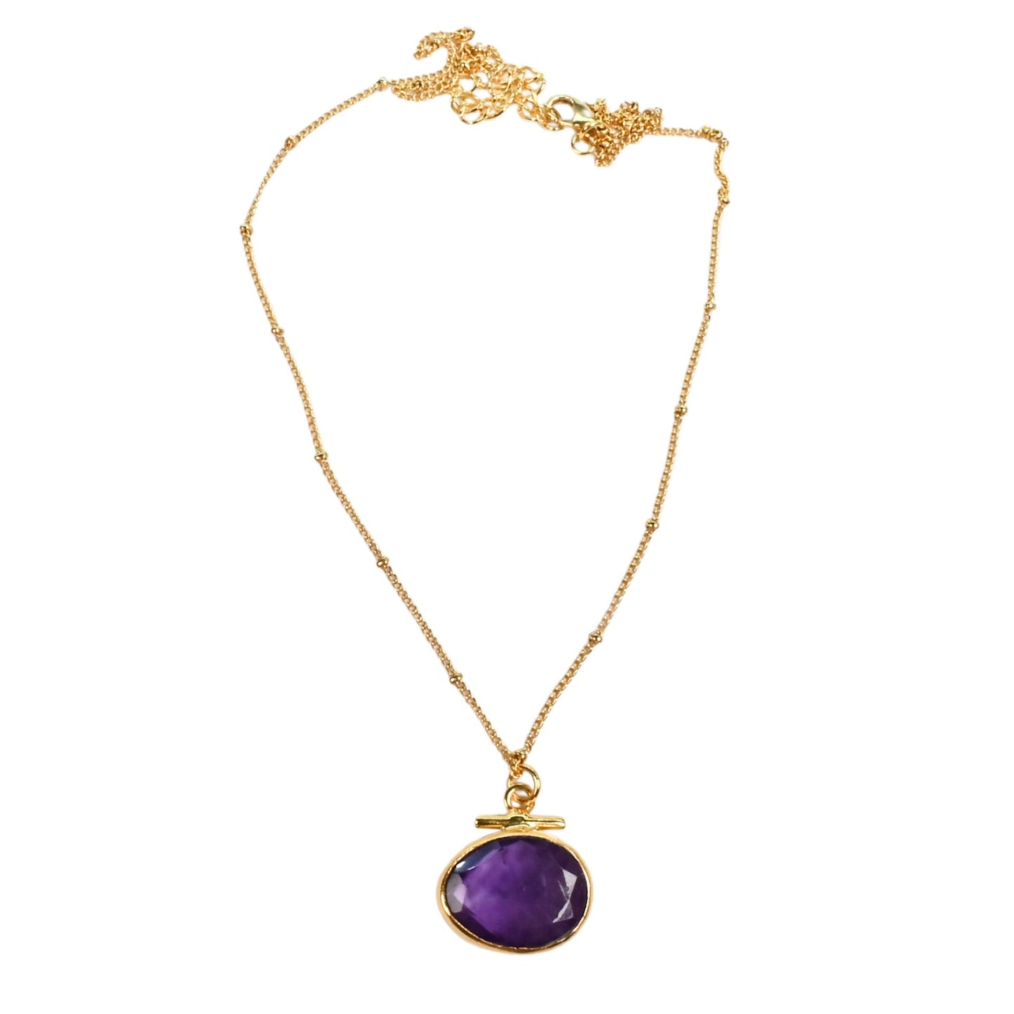 Euro Gold Gemstone Necklace 50 cm  A196N