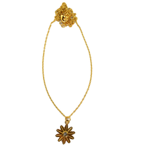 Euro gold and gemstone daisy necklace  A182