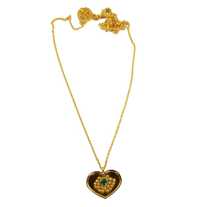 Euro gold and gemstone heart necklace  A181