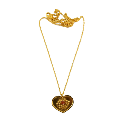 Euro gold and gemstone heart necklace  A181