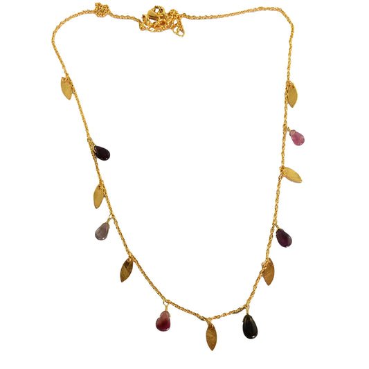 Euro gold Tourmaline necklace  A180