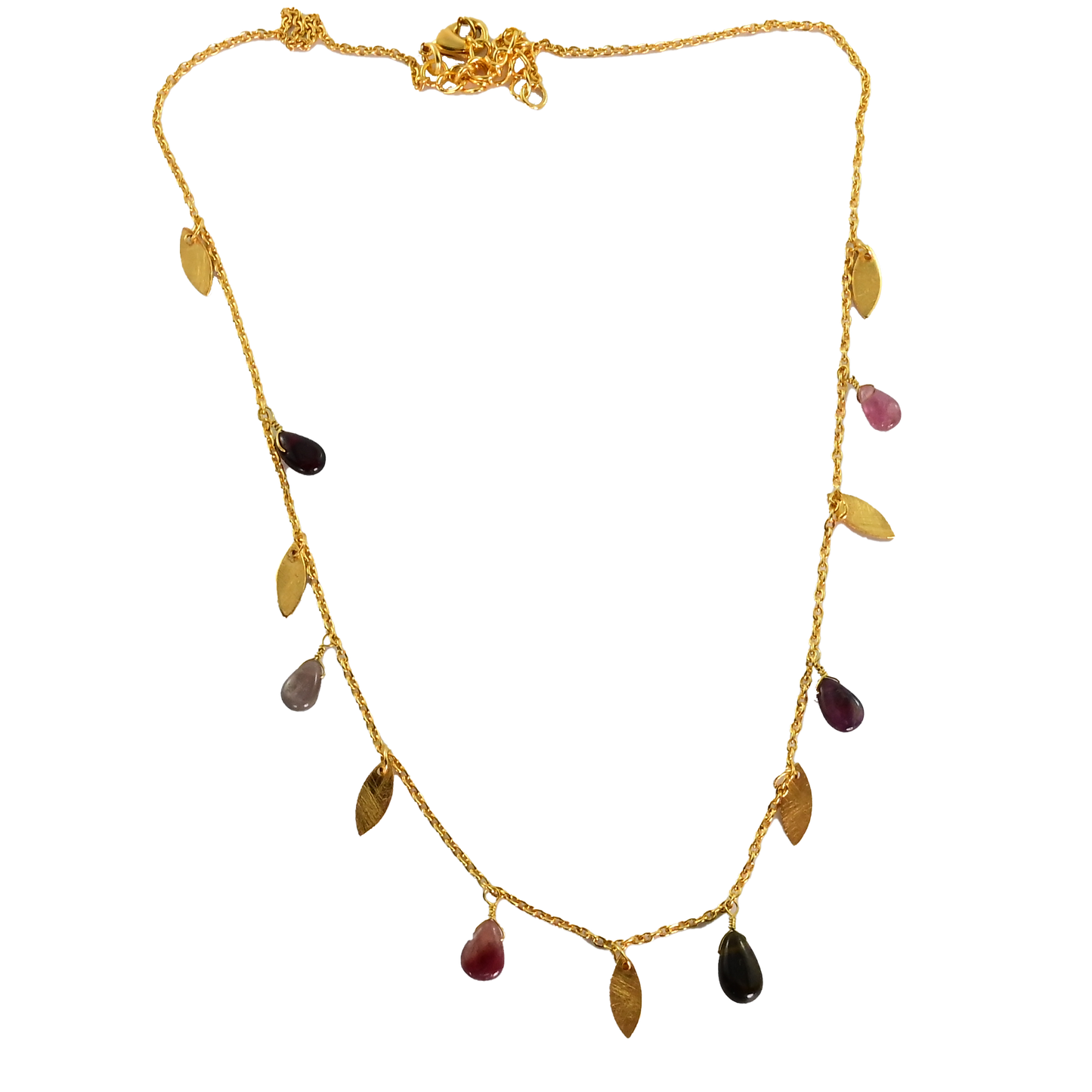 Euro gold Tourmaline necklace  A180