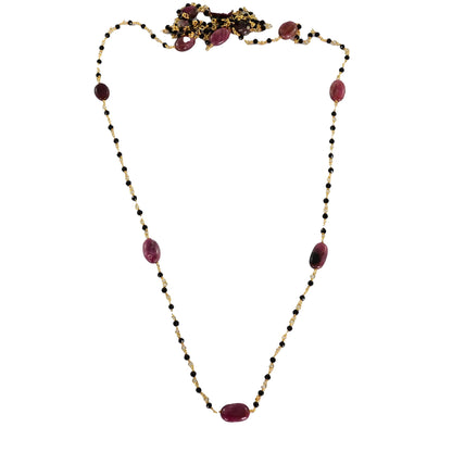 Euro gold and tourmaline and spinel necklace  A190a