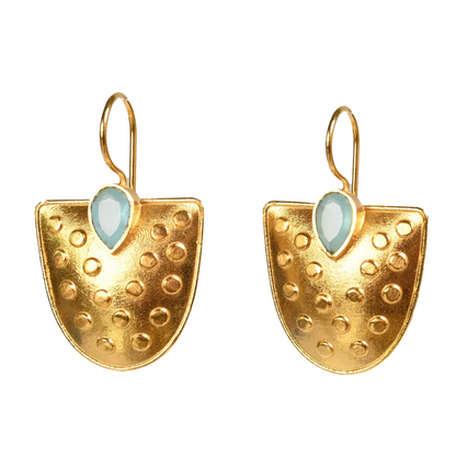 Euro Gold Gemstone Earrings- A221