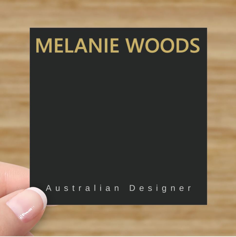 Small Dark promotional cards 6.9 cm x 6.9 cm  with Australian designer