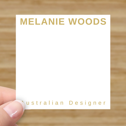Small White promotional cards 6.9 cm x 6.9 cm