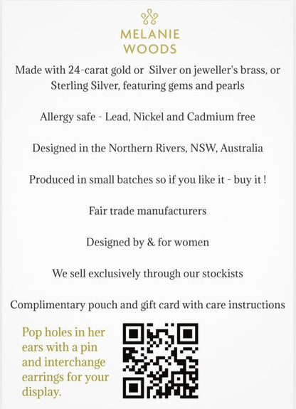 A6 Postcard Silent Seller- add earring for display 105 x 148 millimeters.