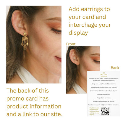 A6 Postcard Silent Seller- add earring for display 105 x 148 millimeters.