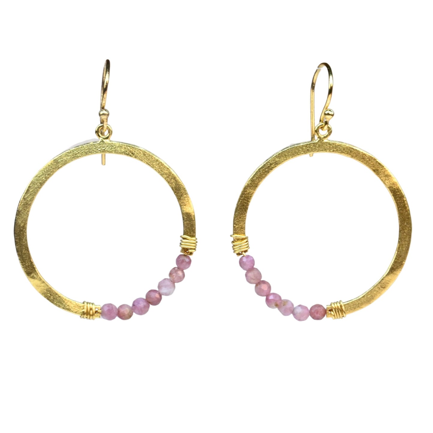 Euro Gold Hoop Earrings-many Gemstone  varieties A239