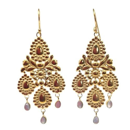 Rococo magnificent flowers and mother of pearl drops.  RB20 available for pre-order