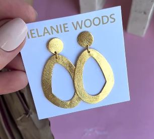 Small white promotional cards 6.9 cm x 6.9 cm with Australian Designer